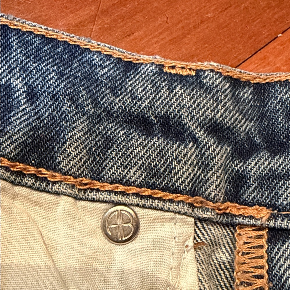 Anine Bing sz 29 Lara jeans ripped raw hem distressed **altered for back gap** - Picture 7 of 15